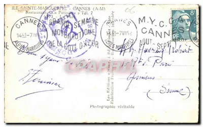 Zamkowy zamek na skałach — Wyspa Świętej Margarety — Les Éditions Françaises — Rewers