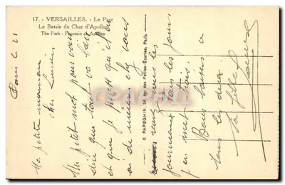 Versailles — Basen Koła Apollona — wydawca AP — Rewers