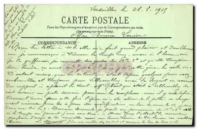 Versajles — Pałac — Widok na Orangerie — LL. — N° 102 — Rewers