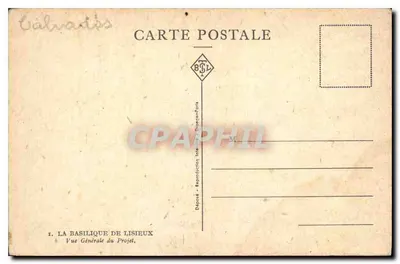 La Basilica di Lisieux — Vista Generale del Progetto — Depositato - Riproduzione Integrale - Deugagn-Font — Verso