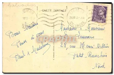 Um canto de LISIEUX (Calvados) sob a luz da lua — G. Arnaud, n° 68 — Verso