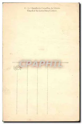 Interior da capela das Carmelitas de Lisieux — editor não visível — Verso