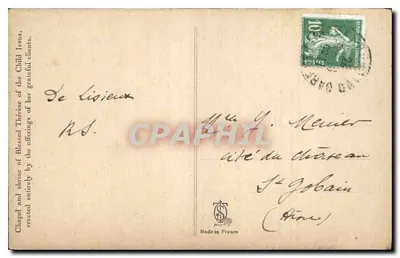 Capilla y Caja de la B° Thérèse de l'Enfant-Jésus — Made in France — Reverso