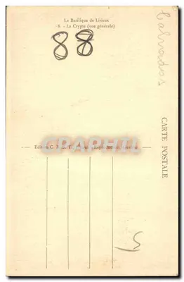 Bazylika w Lisieux — Krypta (ogólny widok) — Wydawnictwo C. B. S. T. Lisieux, nr 8 — Rewers