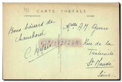 Chambord (L.-et-C.) — Zamek — Komble, otoczone Galeriami i ścieżkami okrężnymi — A.P. — Rewers