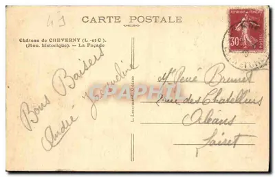 Zamek w Cheverny — Façade historique — L. Lenormand — Rewers