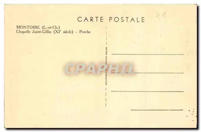 Montoire (L.-et-Ch.) — Capela São Gilles (século XI) — Portal — Héliogravure Macon — Verso