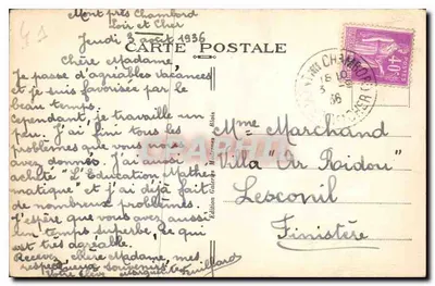 Chambord — Zamek i Most nad Cossonem — Wydawnictwo Galeries Modernes — Rewers