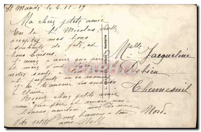 Młoda dziewczyna w różowej sukni przed włoskim flagą — Granger, Nantes, nr 4373 — Rewers