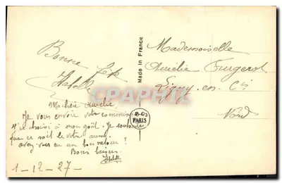 Mulher jovem sorridente — retrato — RC Paris 1800 — Verso