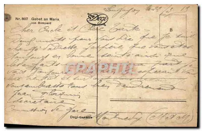 Oração a Maria — von Bompard — Degi-Gemälde Nr. 807 — Verso