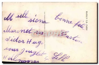 Homem em traje — segurando flores — editor Marque E.R. Paris, n° 3017 — Verso