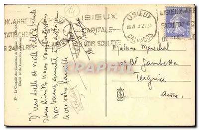 Capela das Carmelitas de Lisieux — editor Bois Sculpté, n°39 — Verso