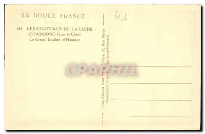Chambord — Wielki Schodzie Honoru — Les Châteaux de la Loire — Rewers