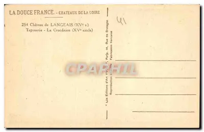 Krucyfikcja — Tapisseria z XV wieku — Les Éditions d'Art de la Loire — Rewers