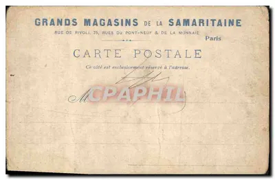 Dziewczyna Przewoźnika — Muzeum w Luxembourg — Grands Magasins de la Samaritaine — Rewers