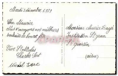 Boy in Naval Uniform — with Bouquet — Publisher Léo n°5629 — Back