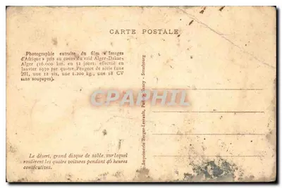 Pustynia — rajd Algier-Dakar — wydawca Imprimerie Berger-Levrault, Nancy — Rewers