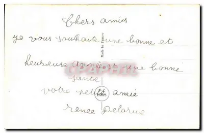 Menina com casaco azul segurando um buquê — cena de Natal — P.C. Paris n°4637 — Verso