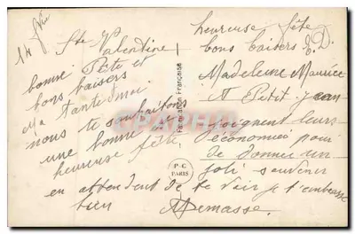 Jovem menino com envelope e rosa — editor PC PARIS n° 680 — Verso
