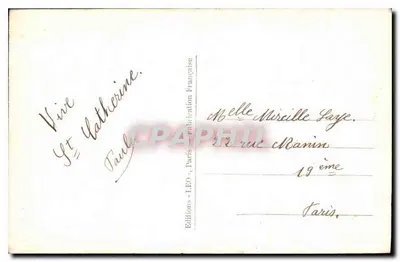 Jovem mulher sorridente — retrato — S.T. CATHÉRINE, Paris, n° 5798 — Verso