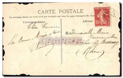 Aveia — Boa Ano — Carte postale francesa — Verso