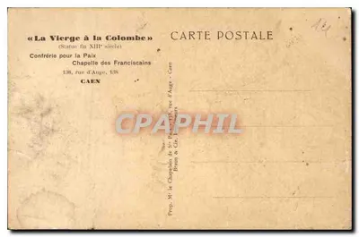 Notre-Dame de Sainte-Paix — Estátua do XIIIº século — Confraria pela Paz, Caen — Verso
