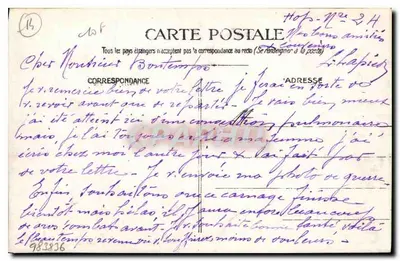 Soldaat in uniform — Campagne 1914-16 — L. Lapied, Houlgate, 28 april 1916 — Achterkant
