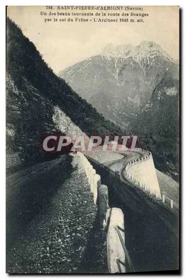 Saint-Pierre-d'Albigny (Savoie) — Um dos belos curvas da estrada dos Beauges pelo passo do Fréne — L'Arclusaz 2046 m. alt. — n° 788