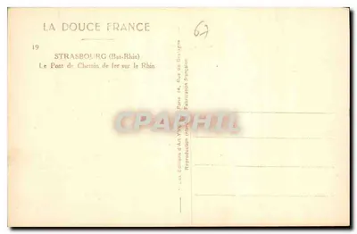 Strasbourg (Bas-Rhin) — Most kolejowy nad Rynem — Éditions d'Art YV, Paryż — Rewers