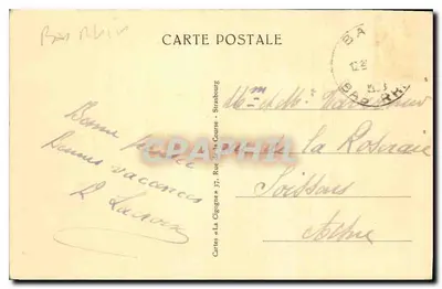 Les Hautes-Chaumes — Jezioro Białe i Skalista Góra Hans — wydawca Kartki « La Cigogne » — Rewers