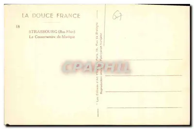 Strasbourg (Bas-Rhin) — Konservatorium Muzyki — Les Éditions d'Art Yvvoit, Paryż — Rewers