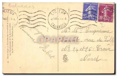 Estátua de Nossa Senhora de Lourdes — Cemitério das Carmelitas de Lisieux — Editor não identificado — Verso