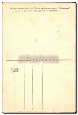 Mesa de trabalho de Santa Têrceira — conservada nos « Buissonniers » — editor não visível — Verso