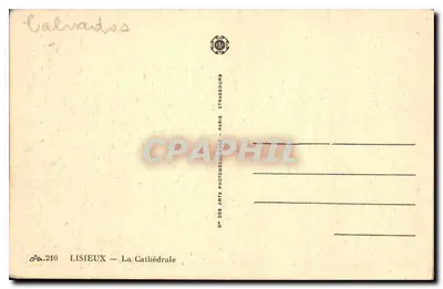 Lisieux — Katedra — Cie des Arts Photomécaniques, Paryż — Rewers