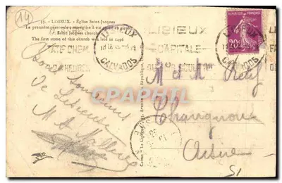Lisieux — Église Saint-Jacques — éditeur Cartes La Cigogne — Verso