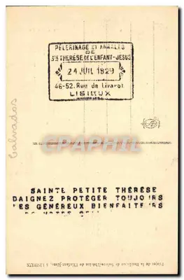 Basílica de Santa Térèsa d'Avila — Pelerinagem da Criança Jesus — 1929 — Verso