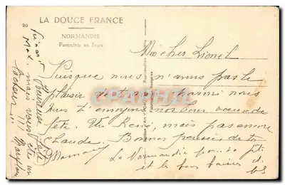 Jabłonie w kwitnieniu — Normandia — Wydawnictwo Art Yvon, n°20 — Rewers