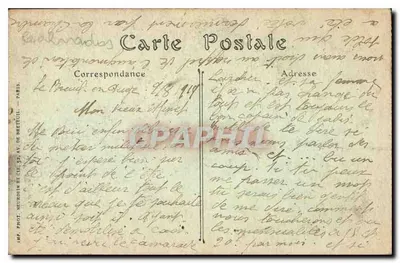 Katedralny zegarmistrz Świętego Piotra, widok z zamku — CAEN — wydawca ND Phot. — Rewers