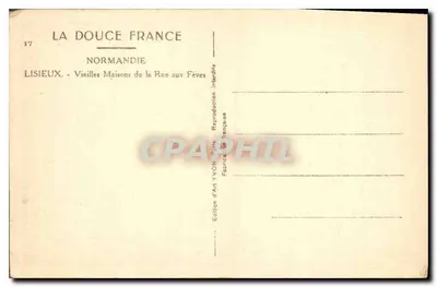 Lisieux - Velhas Casas da Rue aux Fèves — Édition d'Art YVON, Paris — Verso