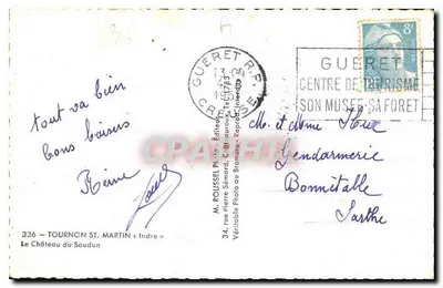 O Castelo de Soudun — Guéret — editor M. Roussel — Verso