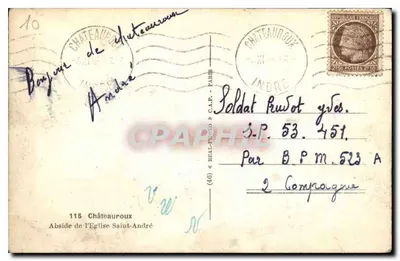 Kościół św. Andrzeja — Châteauroux — wydawca: 115 Châteauroux — Rewers