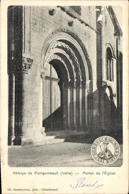 Abadia de Fontgombault (Indre) — Portal da Igreja — Ch. Arambourou, fot., Châtellerault