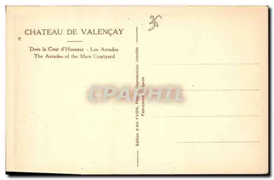 Zamek Valençay — Dziedziniec Honorowy — Arcydy — Wydawnictwo Art YVON — Rewers