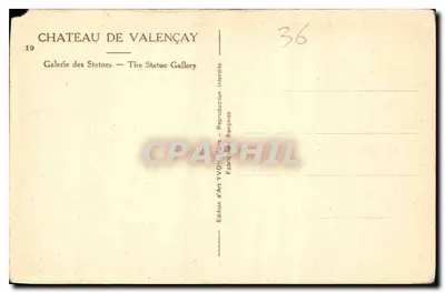 Zamek Valençay — Galeria Statu i — Wydawnictwo Art YVON, Paryż — Rewers