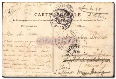 Stara pocztówka Chateauroux Katedra Najświętszej Panny Marii — Rewers