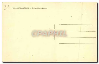 Châteauroux — Igreja Nossa Senhora — Edição Au Bélîer — Verso