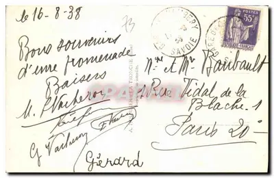 Mont Granier — Les Chalets du Col du Granier — GEP — Verso