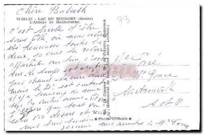 A Abadia da Cigogne — Lago do Bourget, Alta Saboia — editor La Cigogne — Verso