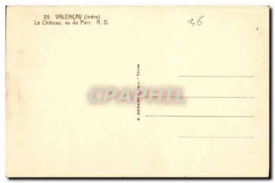 Zamek Valençay — widok z parku — R. Donange, nr 36 — Rewers